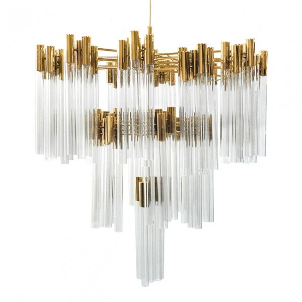 Люстра Contemporary chandelier crystal brass Глянцевое золото Прозрачное Стекло в Перми | Loft Concept 