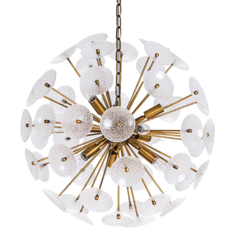 Люстра Sputnik Textured Glass White Chandelier Золотой Белый в Перми | Loft Concept 