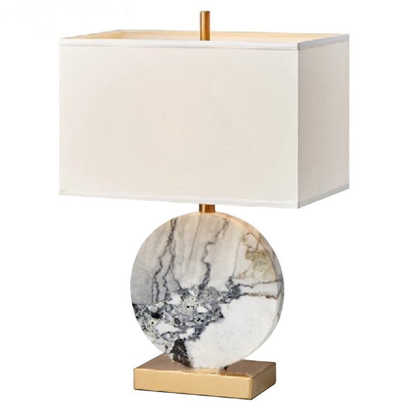 Настольная лампа Lua Grande Table Lamp gray marble Белый Серый Латунь в Перми | Loft Concept 