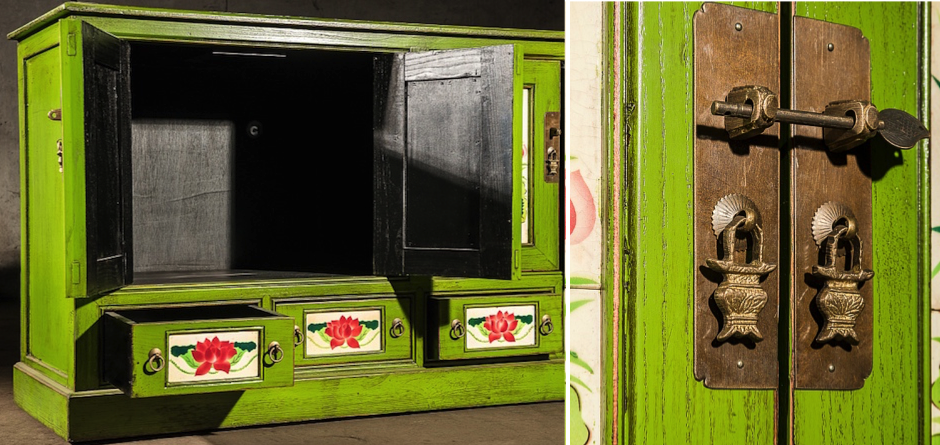 Китайский комод Rustic Cupboard Зеленый Китайский комод Rustic Cupboard Зеленый - Loft-Concept в Перми