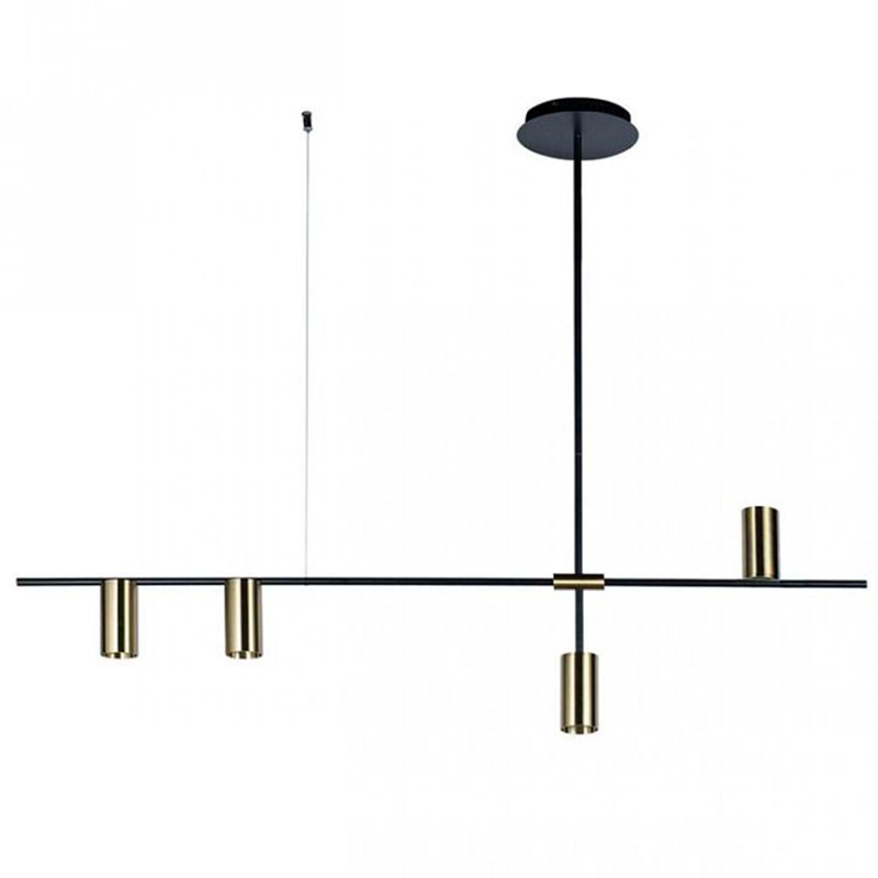 Подвесной светильник TRIBES LINEAR PENDANT 4 плафона Глянцевое золото Черный в Перми | Loft Concept 