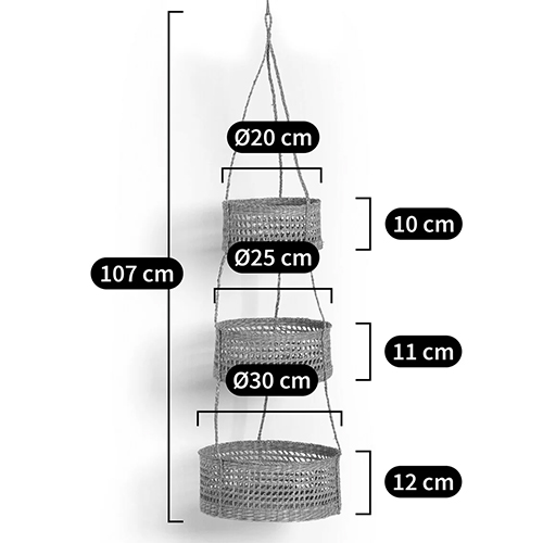 Подвесные плетеные корзины для цветов Musa Wicker Baskets в Перми