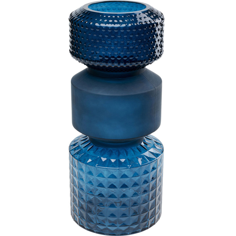 Ваза Geometric Blue Glass Vase 42 Синий в Перми | Loft Concept 