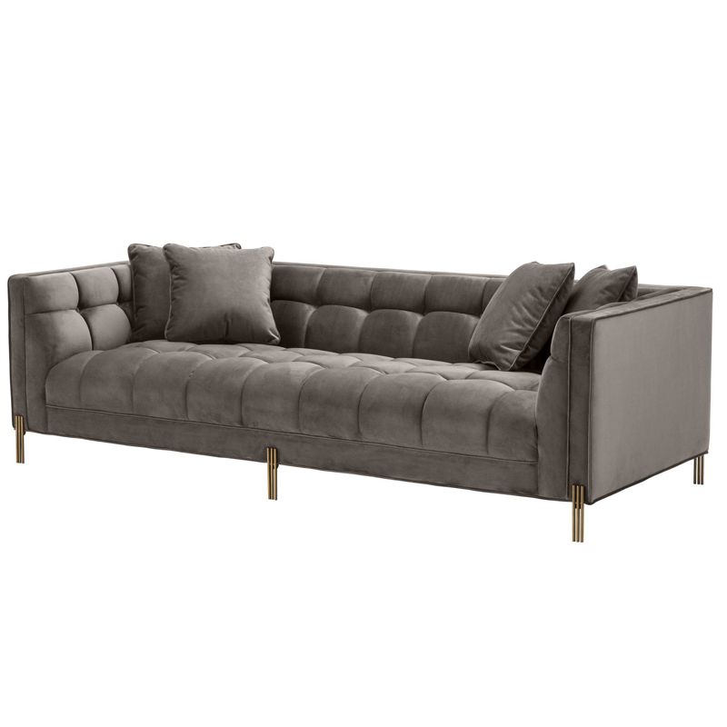 Диван Eichholtz Sofa Sienna grey Серый Матовая латунь в Перми | Loft Concept 