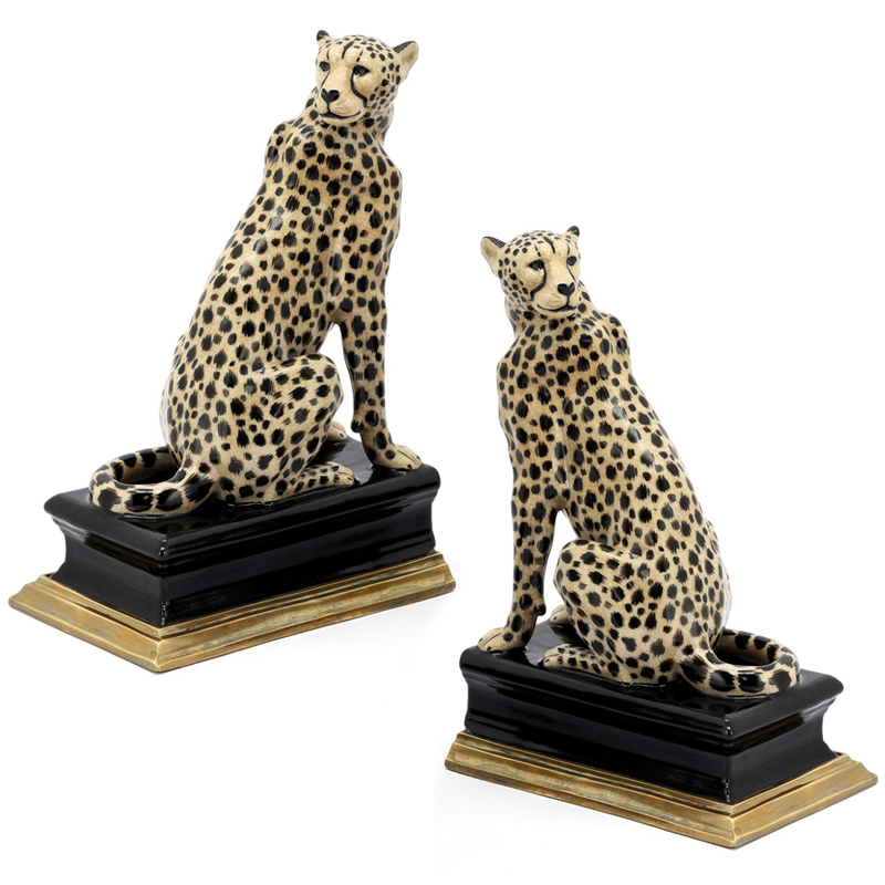 Держатель для книг BOOKEND CHEETAH Черный Золотой Бежевый в Перми | Loft Concept 