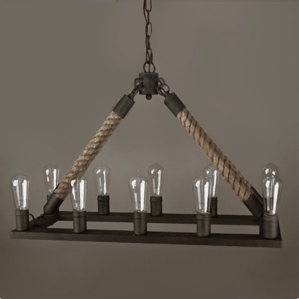 Люстра Square Mini 10 Loft Rope Light Коричневый в Перми | Loft Concept 