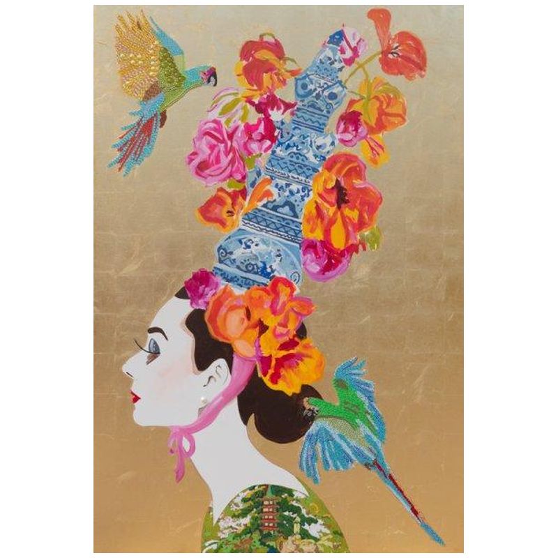 Картина “Audrey with Ming Pagoda Headdress and Parrots” Мульти в Перми | Loft Concept 