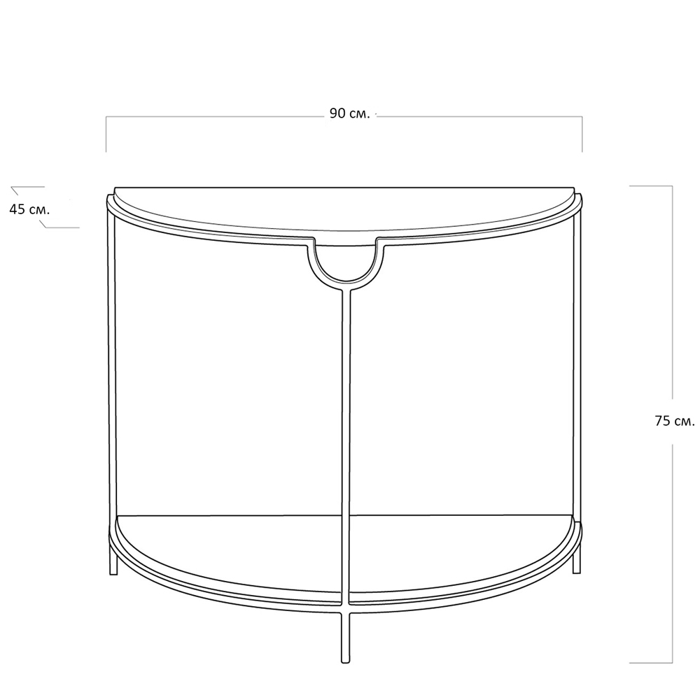 Консоль полукруглая с 2-мя полками Semicircular Console Консоль полукруглая с 2-мя полками Semicircular Console в Перми
