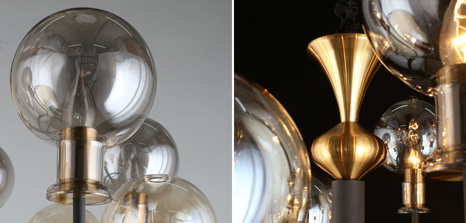 Люстра c дымчатым стеклом Champagne Glass Люстра c дымчатым стеклом Champagne Glass - Loft-Concept в Перми