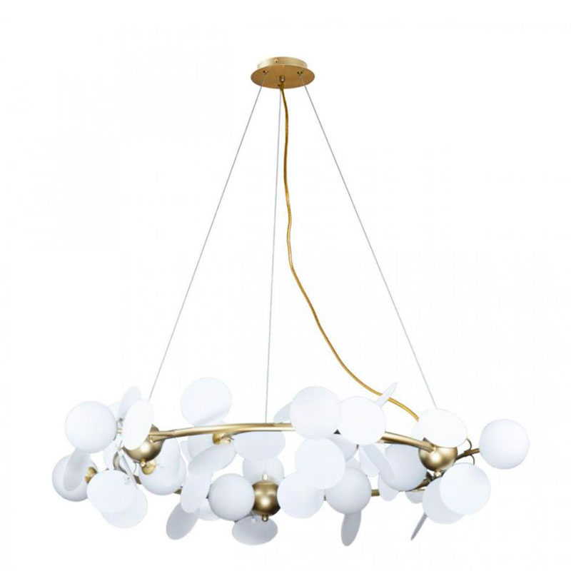 Люстра MATISSE Chandelier circle White диаметр 105 Белый Золотой в Перми | Loft Concept 