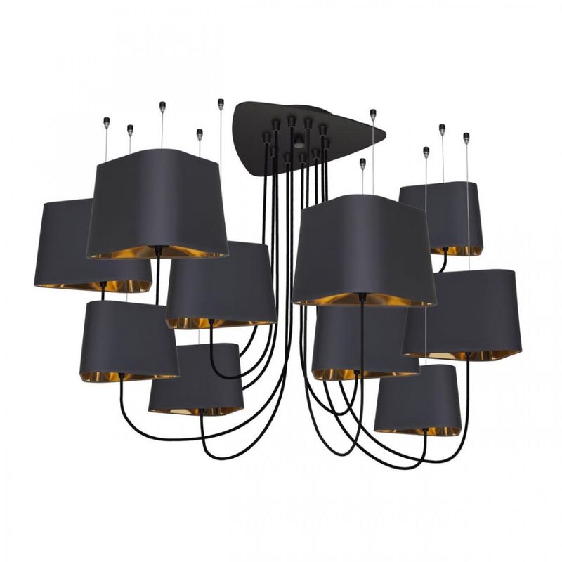 Люстра Designheure Lighting Black Grand Nuage10 плафонов Черный Золотой в Перми | Loft Concept 