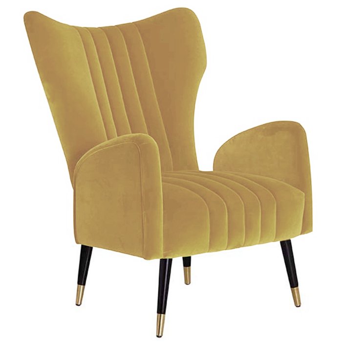 Кресло plant-collections Drummond Armchairs Gold Velvet Желтый в Перми | Loft Concept 