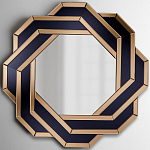 Зеркало восьмиугольное в черно-золотистой раме Pairing варинант исполнения - 1 | Loft Concept в Перми