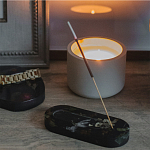 Подставка под благовония из эпоксидной смолы шампань Epoxy Resin Flowers Incense Oval Stand Champagne варинант исполнения - 3 | Loft Concept в Перми