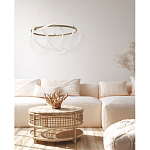 Люстра подвесная круглая золотого цвета с белыми изогнутыми световыми линиями Luke Lampco Tracer Lamp варинант исполнения - 13 | Loft Concept в Перми