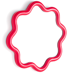 Настенное зеркало с волнистой рамой Mune Mirror Red варинант исполнения - 2 | Loft Concept в Перми