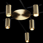 Потолочный светильник с 8-ю цилиндрическими плафонами цвета латунь TRIBES CHANDELIER варинант исполнения - 4 | Loft Concept в Перми