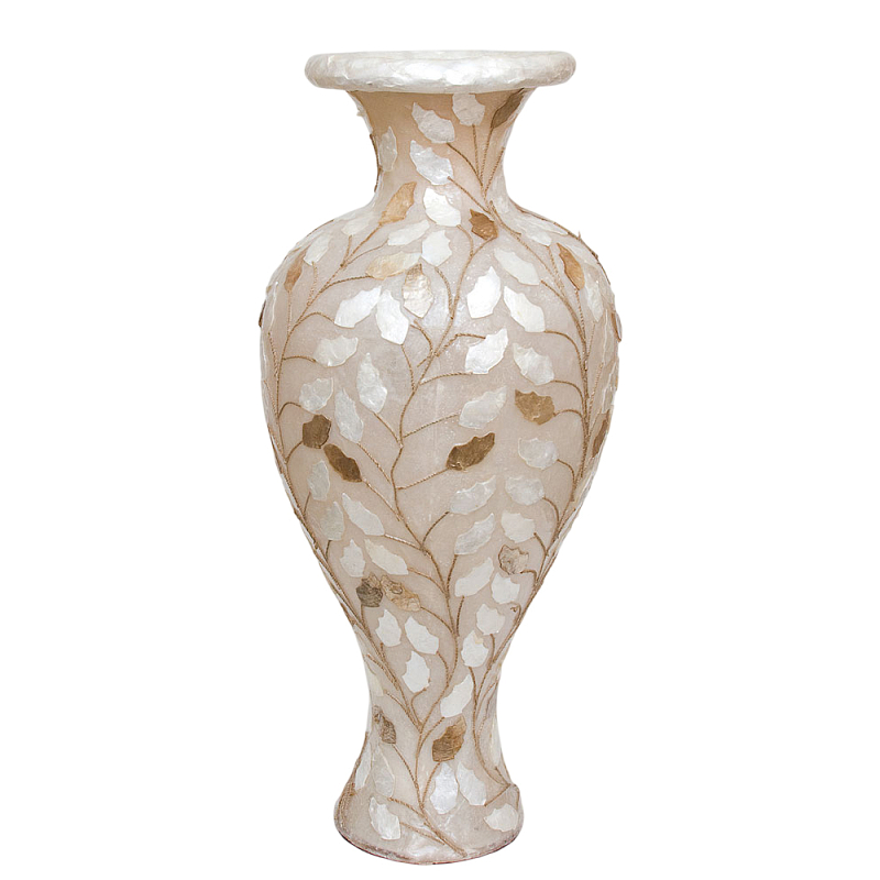 Торшер из перламутра в виде вазы Indonesian Vase Перламутровый в Перми | Loft Concept 