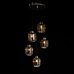 Люстра с 5-ю плафонами серого цвета Smoked Prism варинант исполнения - 3 | Loft Concept в Перми