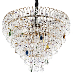 Люстра с прозрачными и цветными подвесками из хрусталя Colorful Crystals Chandelier 12 варинант исполнения - 1 | Loft Concept в Перми