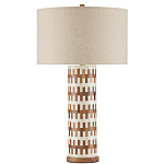 Настольная лампа с узором вдоль колоннообразного основания Brick Surface варинант исполнения - 3 | Loft Concept в Перми