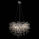 Люстра подвесная с прозрачными стеклянными подвесками в форме капель Диаметр 60 см Droplet Chandelier варинант исполнения - 11 | Loft Concept в Перми