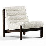 Кресло с деревянным каркасом и обивкой из белой ткани букле Medieval Furniture варинант исполнения - 2 | Loft Concept в Перми