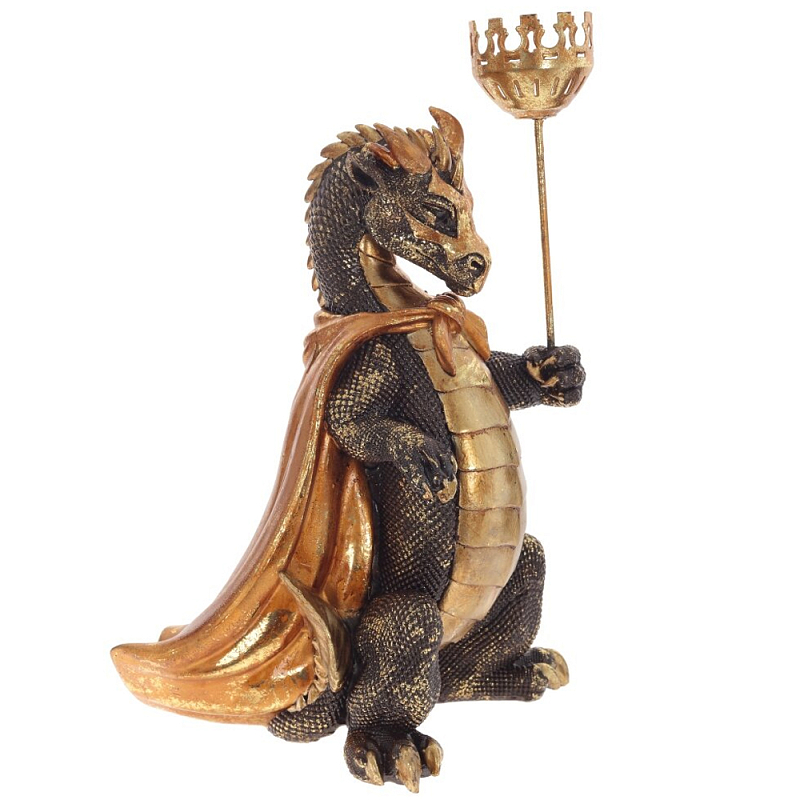 Подсвечник в виде дракона Dragon candlestick Gold Золотой Черный в Перми | Loft Concept 