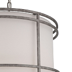 Подвесной светильник в виде барабана с тканевым абажуром и металлическим каркасом Warm Glow варинант исполнения - 1 | Loft Concept в Перми