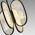 Люстра с гравировкой на акриловых плафонах Gravyura Black D 33 см варинант исполнения - 3 | Loft Concept в Перми