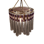 Люстра круглая плетеная с кисточками Walnut Chandelier Tassels Boho Style варинант исполнения - 1 | Loft Concept в Перми