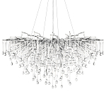 Люстра подвесная с прозрачными стеклянными подвесками в форме капель Диаметр 100 см Droplet Chandelier варинант исполнения - 16 | Loft Concept в Перми