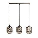 Люстра с тремя плафонами из серого граненого стекла Smoked Prism варинант исполнения - 2 | Loft Concept в Перми