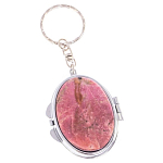 Зеркало брелок складное двухстороннее из натурального камня Родонит Stone Mirrors варинант исполнения - 1 | Loft Concept в Перми