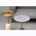 Кофейный столик круглый из мрамора серый Reliable Foundation варинант исполнения - 1 | Loft Concept в Перми