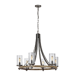 Люстра с цилиндрическим плафонами из толстого волнистого стекла в индустриальном стиле Feiss варинант исполнения - 8 | Loft Concept в Перми