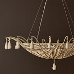 Люстра из деревянных бусин с подвесками в виде капель Wooden Beads варинант исполнения - 2 | Loft Concept в Перми