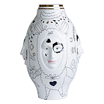 Ваза с декоративными лицами и графическими элементами в виде сердец и символов Faces of Imagination варинант исполнения - 1 | Loft Concept в Перми