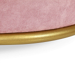 Банкетка круглая пыльно-розовый велюр на 4-х металлических ножках золотого цвета SANJAY варинант исполнения - 3 | Loft Concept в Перми