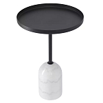 Кофейный столик с круглой чёрной столешницей и мраморным основанием Exquisite Practicality варинант исполнения - 1 | Loft Concept в Перми