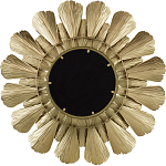 Зеркало круглое настенное в металлической раме Sunny Golden Petals варинант исполнения - 4 | Loft Concept в Перми