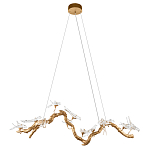 Люстра подвесная линейная с прозрачными стеклянными птичками на ветвях Serip Voa варинант исполнения - 2 | Loft Concept в Перми