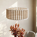 Люстра в форме цилиндра с вставками из деревянных бусин Wooden Beads варинант исполнения - 6 | Loft Concept в Перми