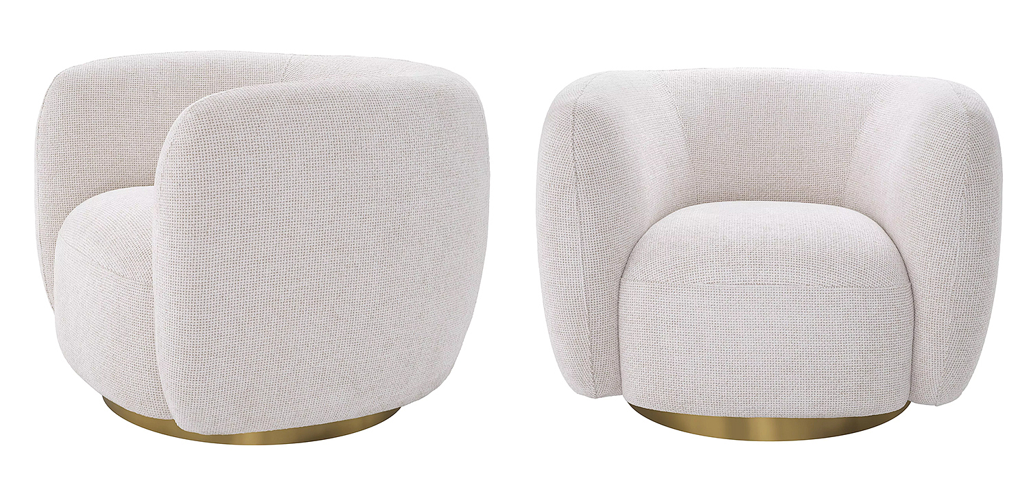 Кресло Eichholtz Swivel Chair Roxy Молочный Латунь Кресло Eichholtz Swivel Chair Roxy Молочный Латунь - Loft-Concept в Перми