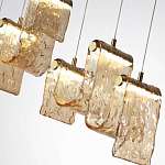 Подвесной светильник линейный с плафонами волнистой формы из фактурного стекла Big Wave варинант исполнения - 10 | Loft Concept в Перми