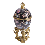 Шкатулка в форме яйца на величественных львах из фарфора с бронзовыми элементами Eden Garden варинант исполнения - 3 | Loft Concept в Перми