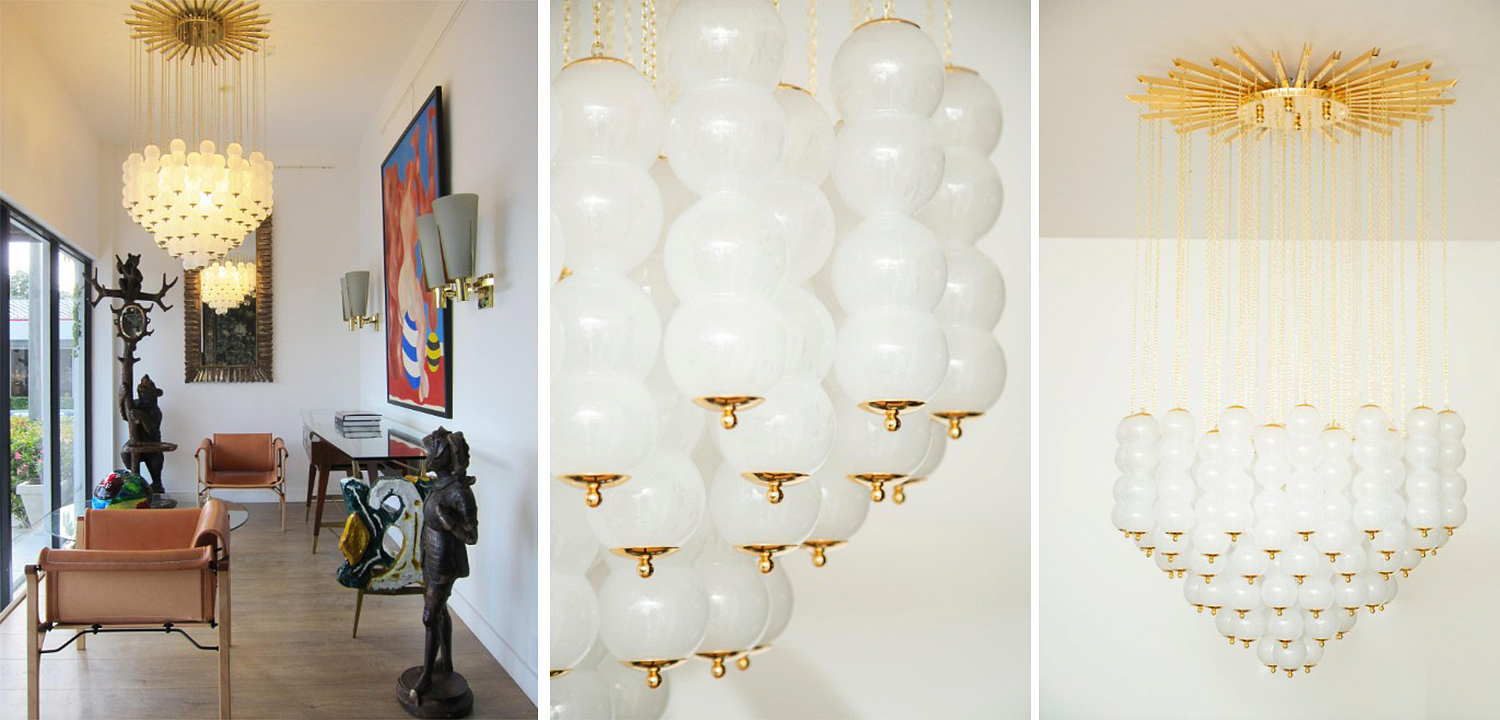 Дизайнерская Люстра Модерн середины ХХ века Flushmount Murano White Glass and Brass Ceiling Light Дизайнерская Люстра Модерн середины ХХ века Flushmount Murano White Glass and Brass Ceiling Light - Loft-Concept в Перми