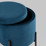 Синий пуф на черных ножках SANJAY варинант исполнения - 3 | Loft Concept в Перми