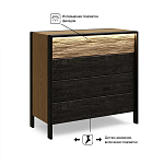 Комод 4 ящика с подсветкой на рельефном фасаде Warm Industrial варинант исполнения - 8 | Loft Concept в Перми