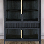 Витрина Primo со стеклянными фасадами и 2 ящиками Черный дуб варинант исполнения - 2 | Loft Concept в Перми